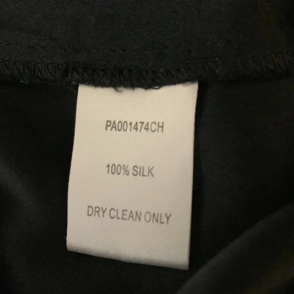 Parker Jumpsuit V Neck Ruched Hem Size XS 100% Silk Black - Picture 9 of 10